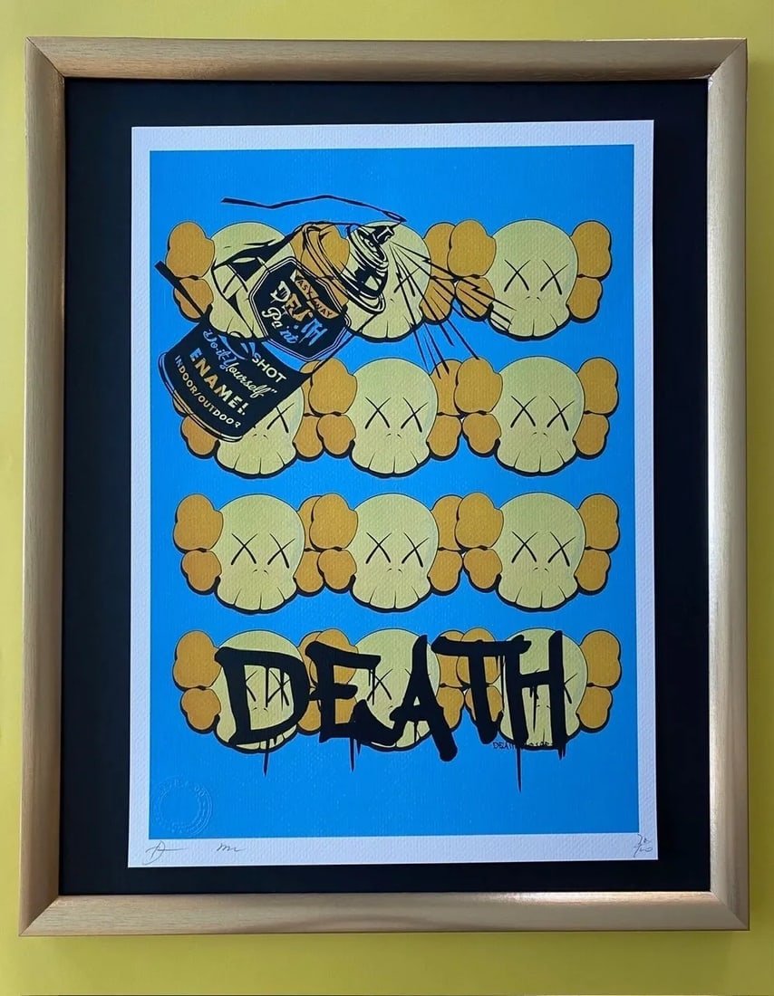 DEATH NYC Hand Signed LARGE Print Framed 16x20in COA POP ART KAWS MR BRAINWASH (1 of 5)