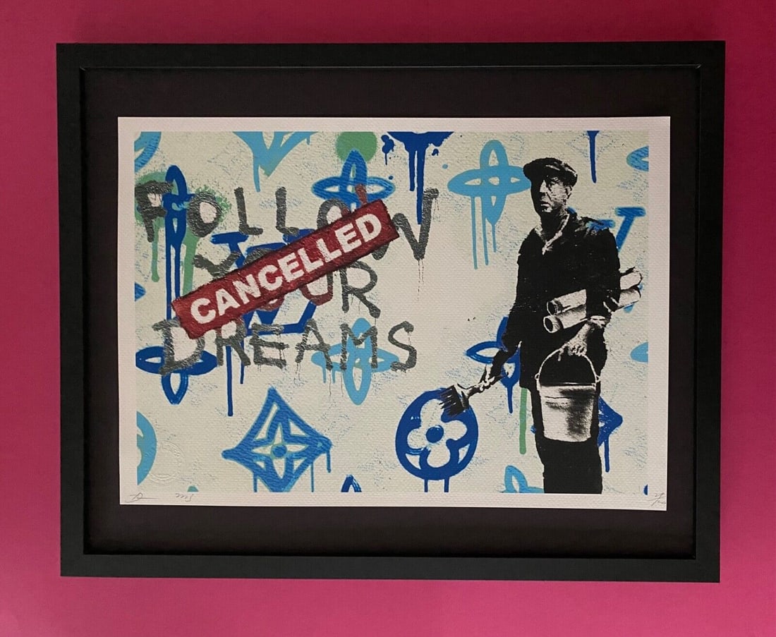 DEATH NYC Hand Signed LARGE Print Framed 16x20in COA BANKSY GRAFITTI MURAKAMI B (1 of 5)