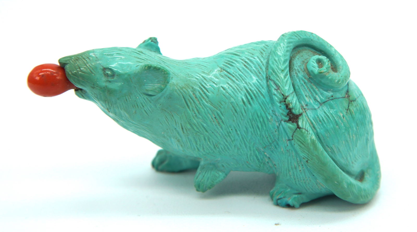 Very rare turquoise rat snuff bottle (1 of 10)