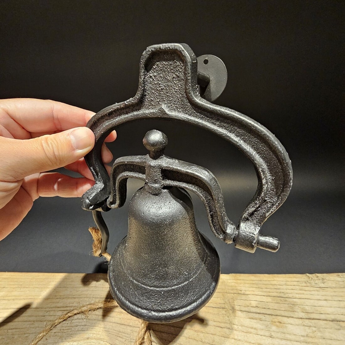 Black Wall Mount Cast Iron Farm Bell (1 of 20)