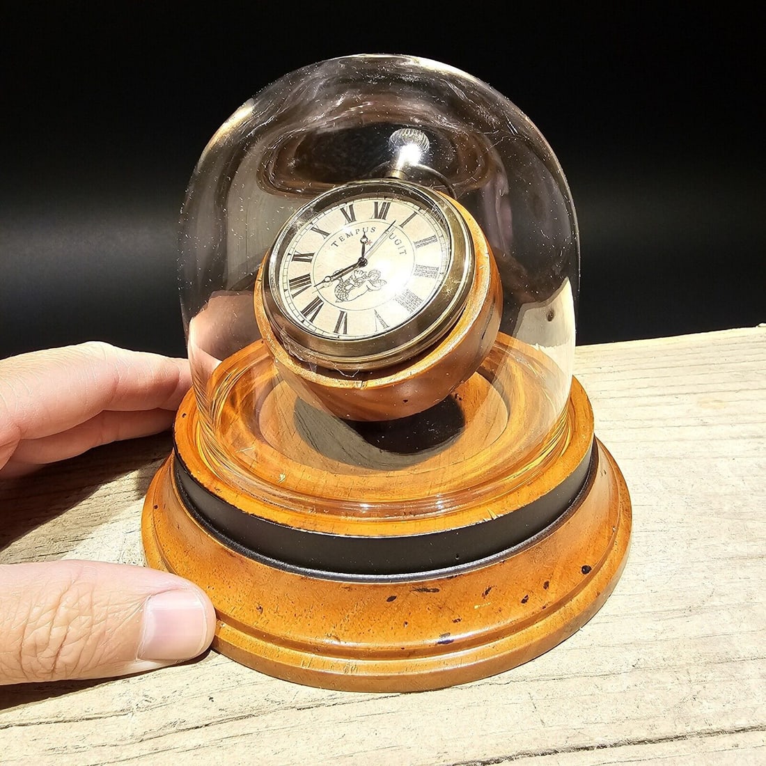 Glass Dome Desk Clock Watch & Holder (1 of 16)