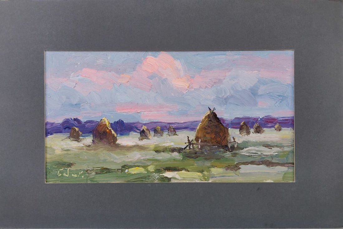 Oil painting haystack Vyacheslav Petrovich Babac (1 of 3)