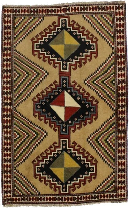 Khaki Tribal 4X7 Ghoochan Persian Rug (1 of 17)