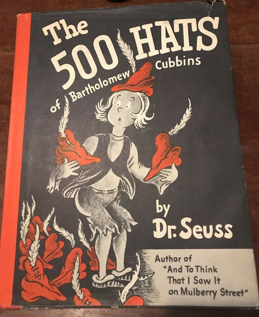 The 500 Hats of Bartholomew Cubbins Dr. Seuss 1st/2nd HC/DJ RARE! (1 of 12)