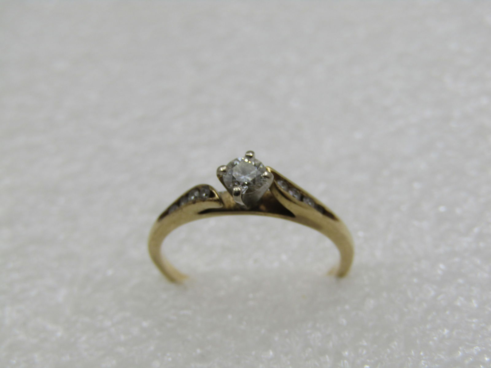 Vintage 14kt Diamond Engagement Ring, Sz. 6.5, Signed R (1 of 9)