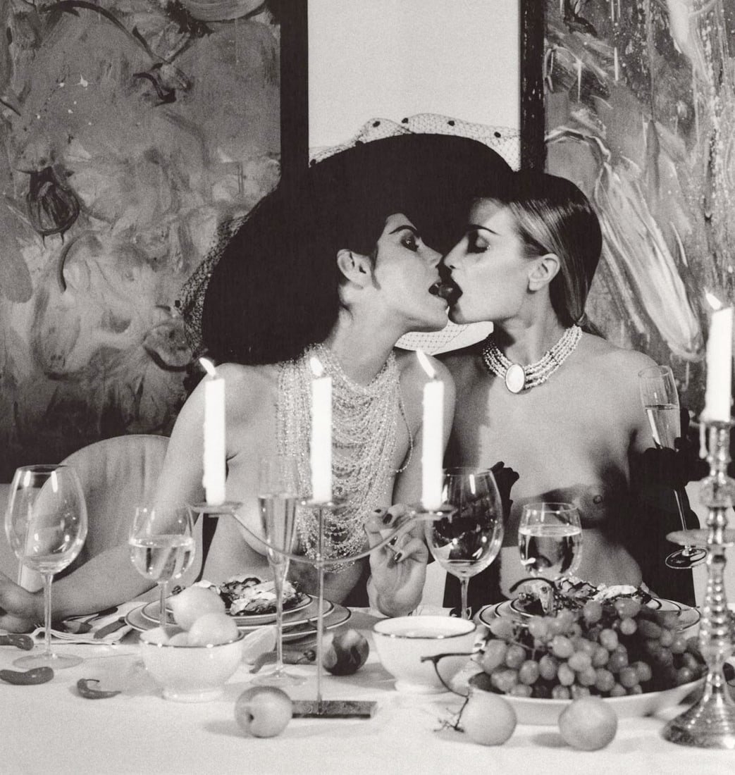 MARC LAGRANGE - Women at Dinner, 2000: Artist: MARC LAGRANGEPrint Title: Women at Dinner, 2000Printing Date: 2010sMedium: Photo-lithographPrinted in: ItalyImage Size: approx. 13 x 10”Marc Lagrange (1957-2015) was a Belgian photograph