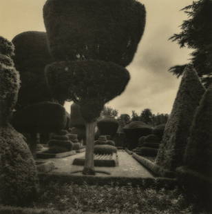 LYNN GEESAMAN - Levens Hall, Engalnd: Artist: Lynn Geesaman Title: Levens Hall, Engalnd Medium: Photo Litho, 1998, Italy Dimensions: 8.25x8.3" Description: Heat Wax Mounted on 11x14" Conservation Board Artist Bio: Trained as a scientist,