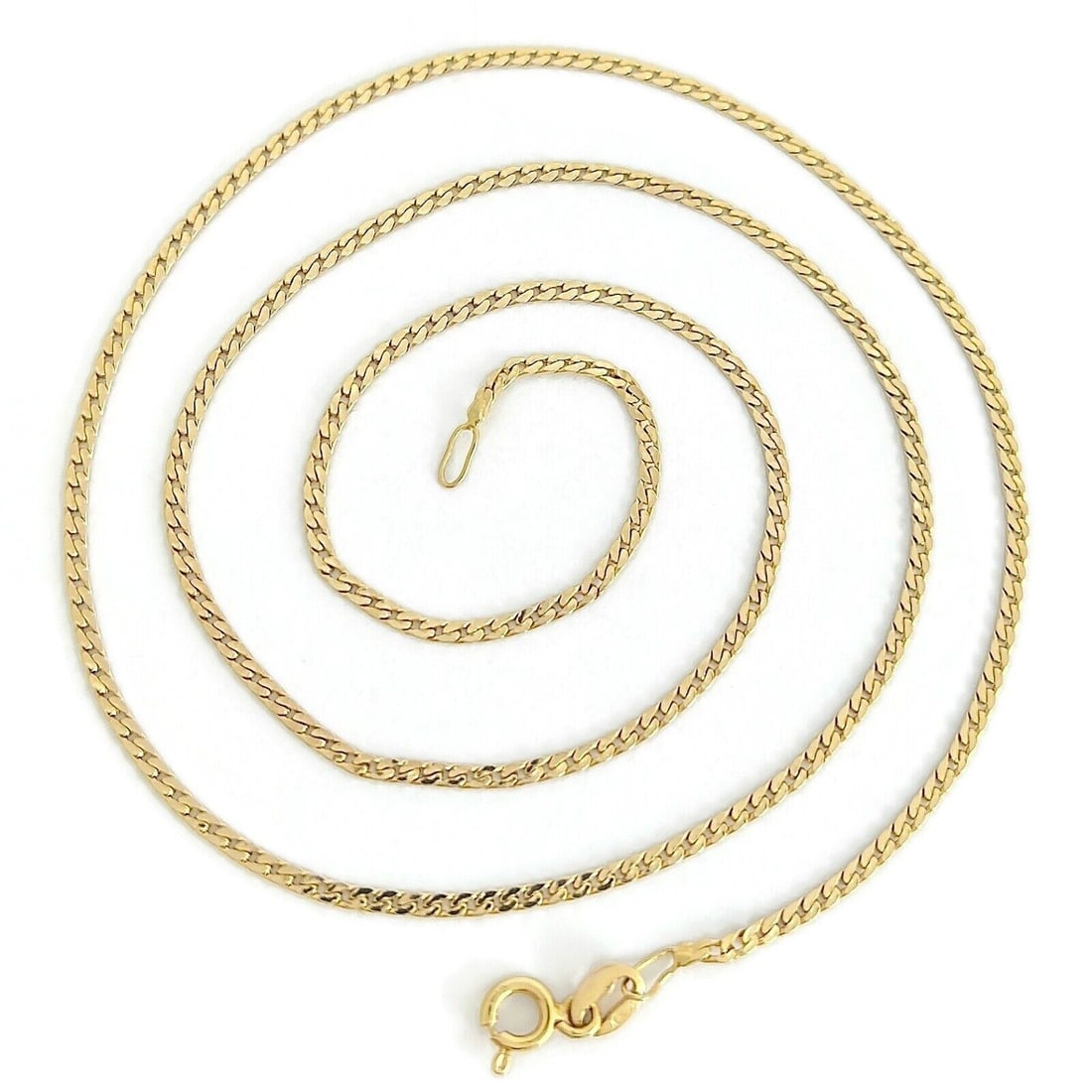 Thin Italian Curb Cuban Chain Necklace 14K Yellow Gold, 19.5 Inches, 3.74 Grams: Thin Italian Curb Cuban Chain Necklace 14K Yellow Gold, 19.5 Inches, 3.74 Grams This is a classic everyday necklace. Please let us know if you have any questions. Metal: 14K yellow gold Weight: 3.74 g