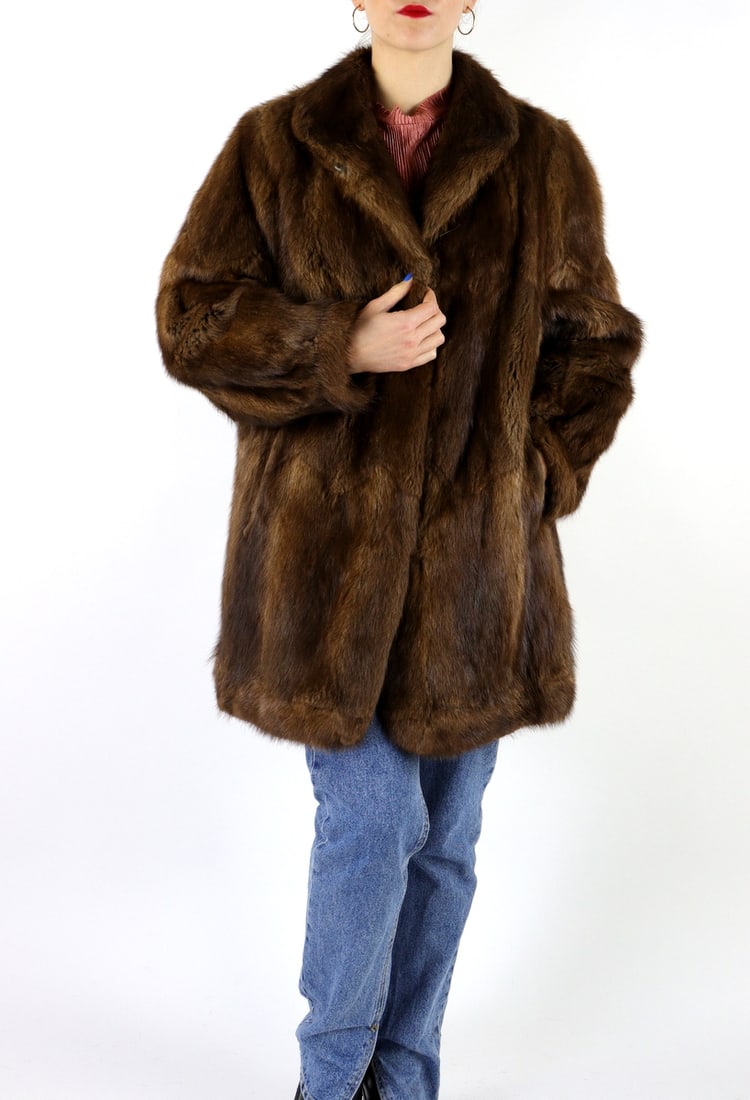 MUSKRAT FUR JACKET EU:XL US:18 (1 of 10)