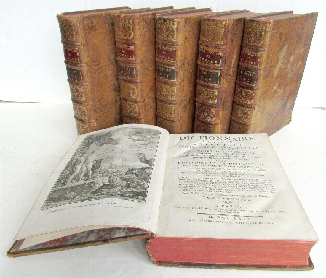 1775 NATURAL HISTORY ENCYCLOPEDIA in FRENCH 6 VOLUMES antique (1 of 7)