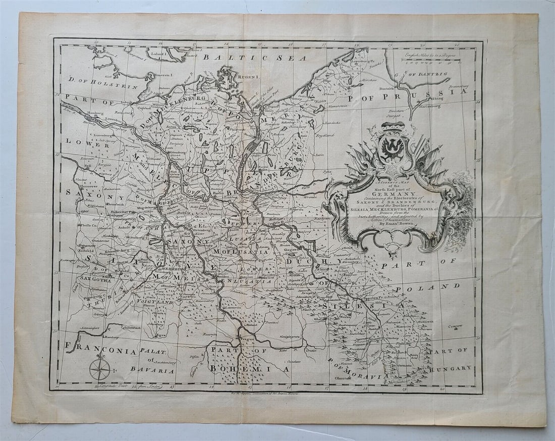 1730 MAP of GERMANY antique 14 by 20" (1 of 4)