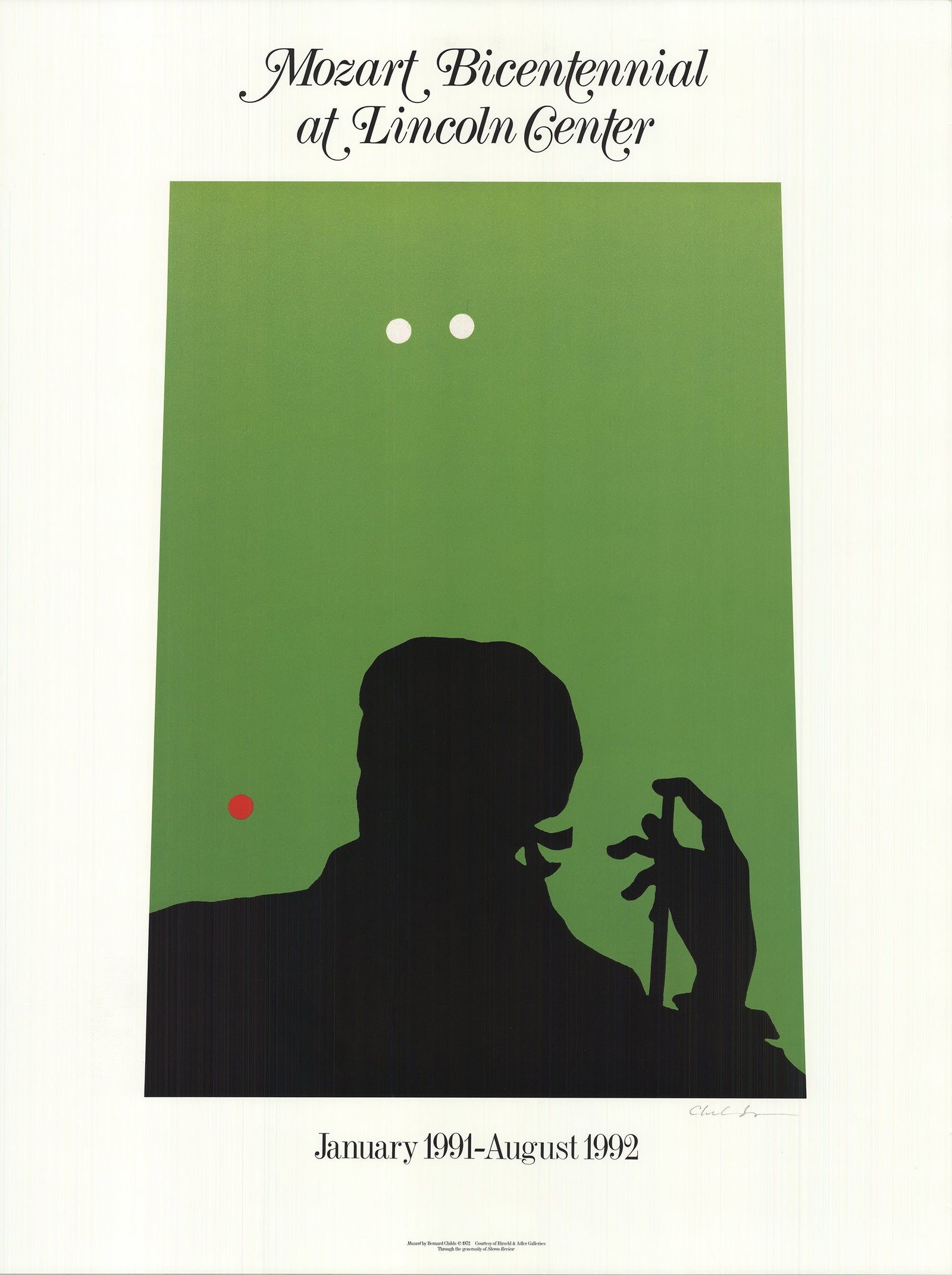 Bernard Childs - Mozart Bicentennial at Lincoln Center - 1991 Offset Lithograph 31.75" x 24" (1 of 3)