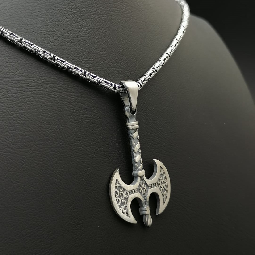925 Silver Chain with Axe Pendant (1 of 8)