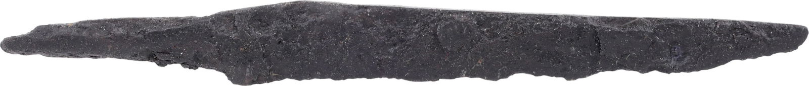 VIKING SIDE KNIFE OR POUCH KNIFE, 879-1067 AD: Cambridgeshire, England. Just under 2 7/8” (2.86”)" total length with tapered "whittle tang" which identifies these, as they were used without guards, mounted in a wood or antler grip. (Se