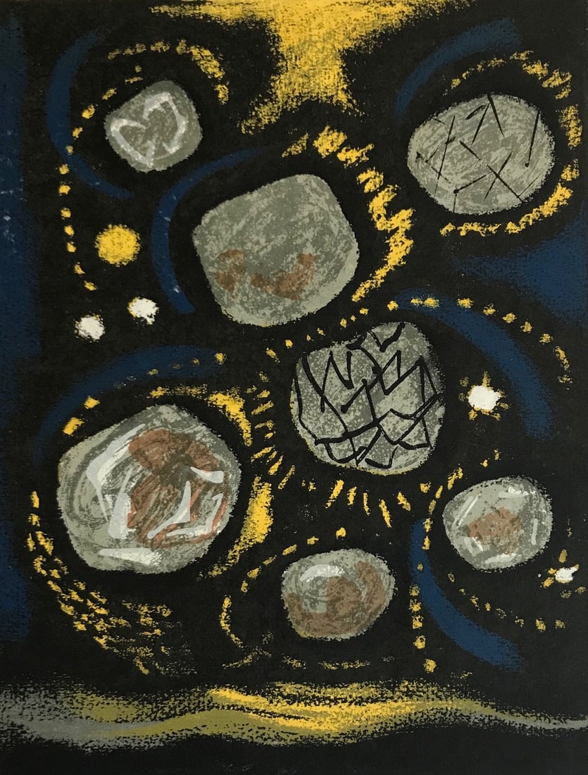 Andre Masson Original Lithograph, Untitled 1: Artist: Andre Masson Country: France Title: Untitled 1 Medium: Original Lithograph Paper Size: 11 x 8.50 inch Printed: 1962 by Mourlot Freres, France Editor: Andre Sauret Condition: Fine <br