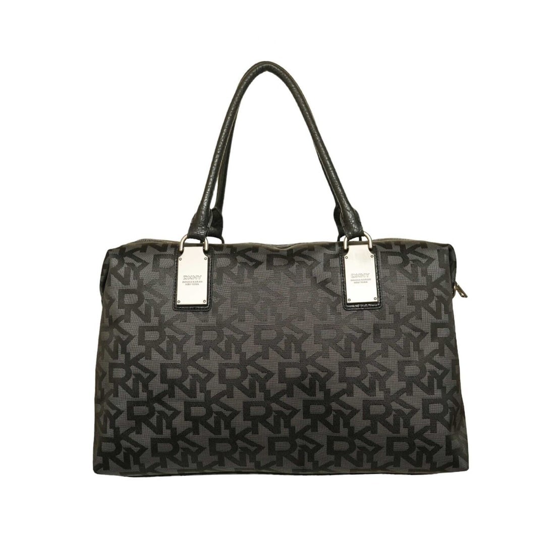 Donna Karan DKNY Signature Black Canvas Top Leather Handles Tote Shoulder Bag: Donna Karan DKNY Signature Black Canvas Top Leather Handles Tote Shoulder Bag Extra impressive and luxurious this DKNY bag is such a beautiful piece! This bag features signature DKNY canvas in black a