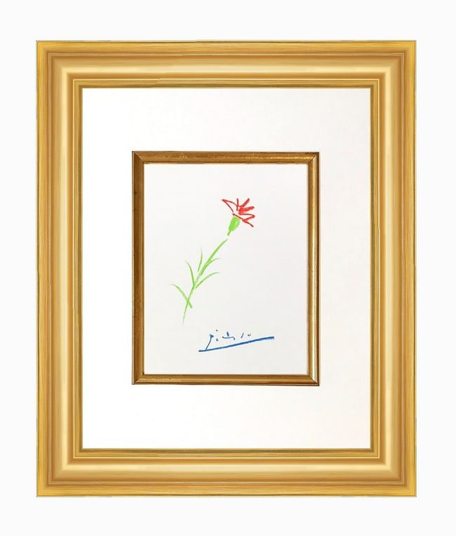 Lot 0128: Picasso Framed Lithograph 69 The Booded 1968: Title: The BloodedArtist: Pablo PicassoCountry: SpainMedium: Lithograph - 69Marks: Not signed not numberedPaper Size: 13.7 x 9.5 inchPrinted: 1968 on velum paperProvenance: Stories without love 1968Co