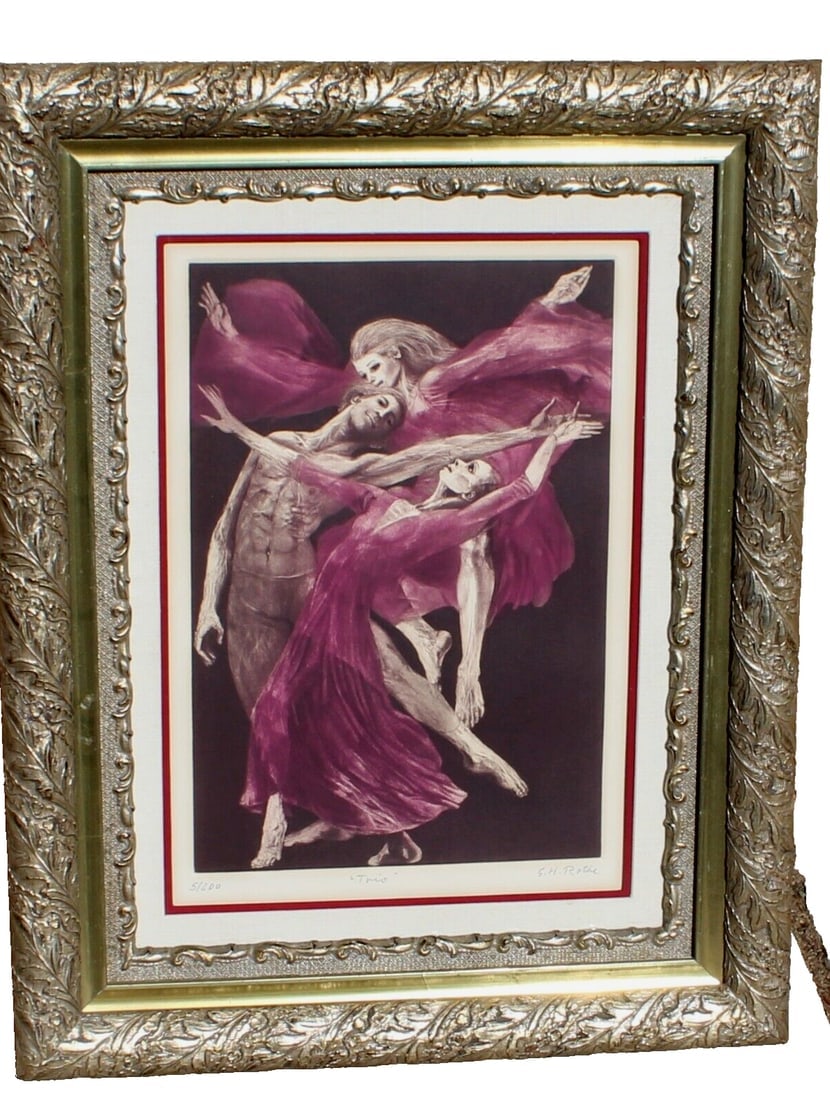 G.H. ROTHE Color Mezzotint TRIO Ballet Dancers 1982 5/200 compare at $2350.00 (1 of 7)