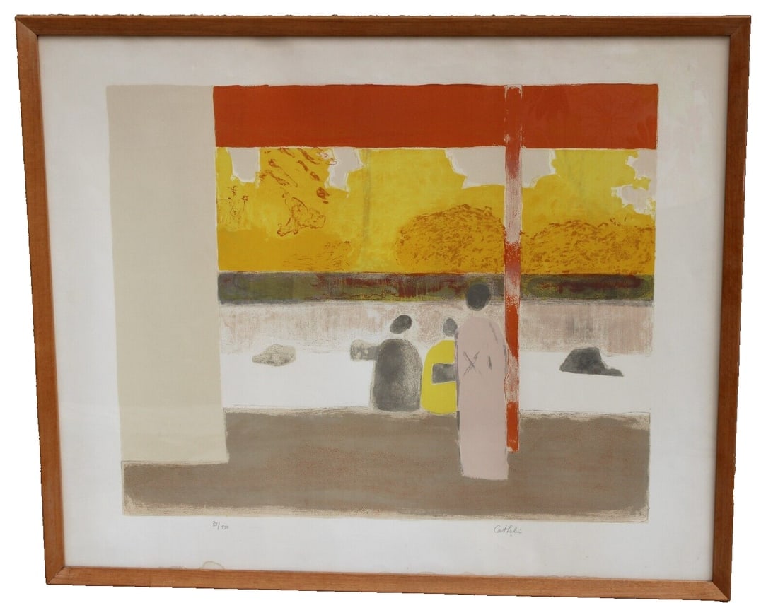 BERNARD CATHELIN Lithograph Jardin Zen de Ryoangi S/N Ed of 150 1969 Compare $3k: BERNARD CATHELIN (French 1919-2004). Original Lithograph - Edition of 150. Jardin Zen de Ryoangi (Ryoangi Zen Garden) 1969, 24" x 28-1/2" image sight size (sheet edges are covered by frame - sheet sig