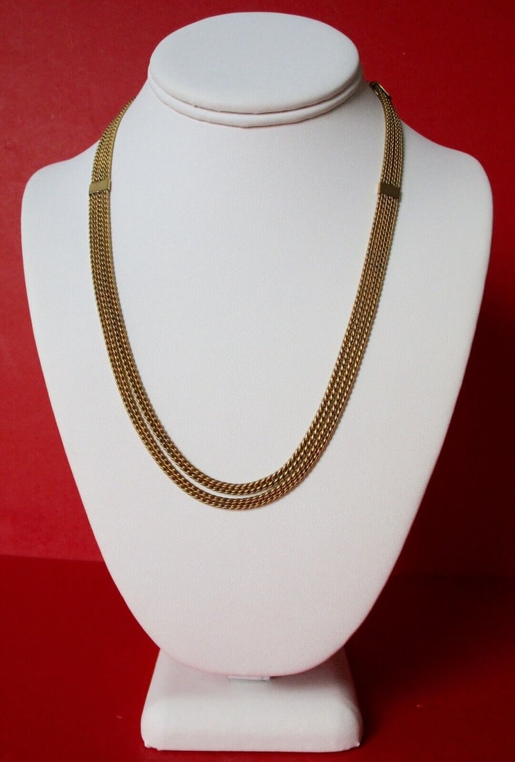 Vintage Brass Watch Chain Necklace With Two Slides (1 of 8)