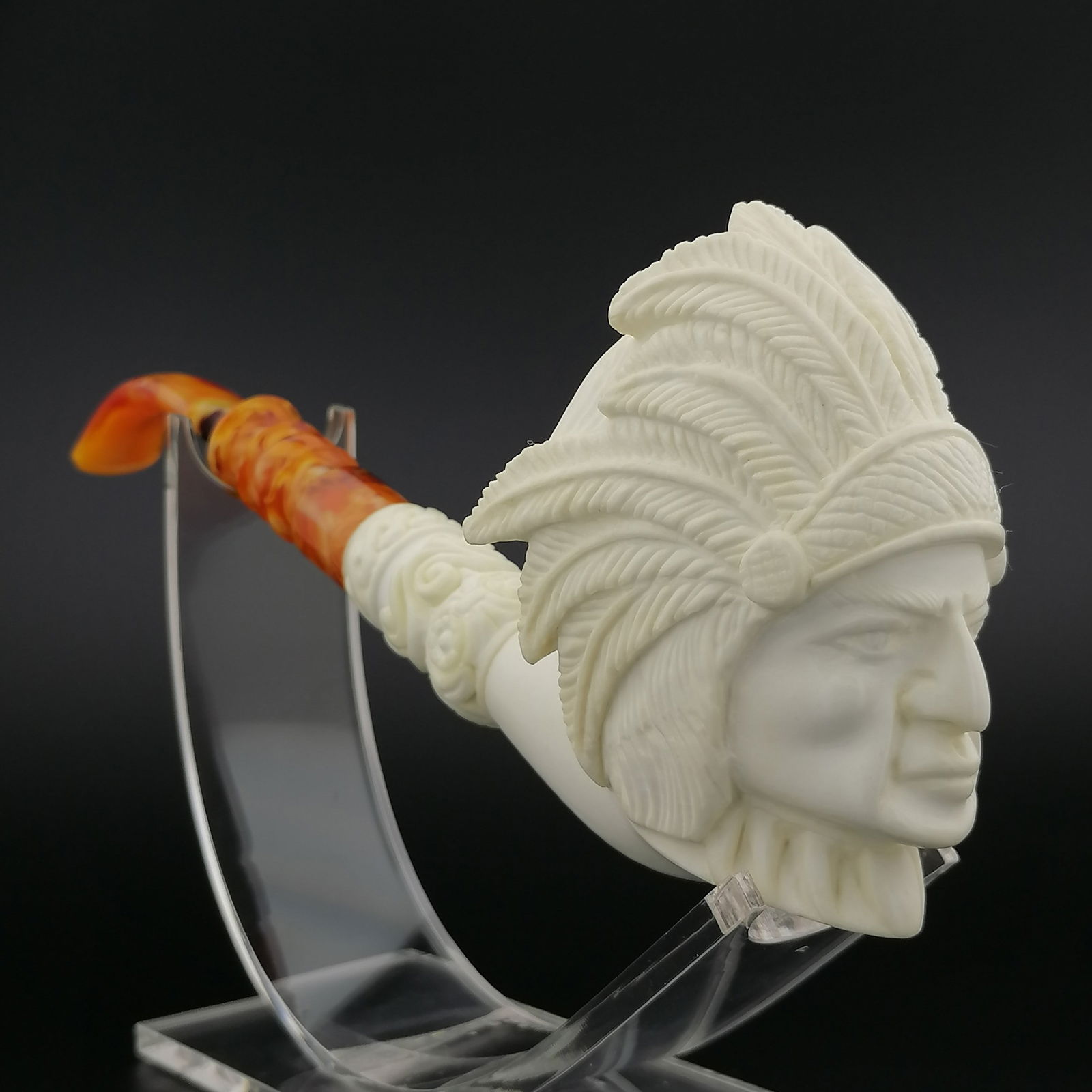 Native American Indian Warrior Chief Meerschaum Pipe (1 of 9)