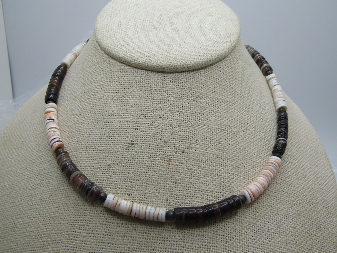 Vintage Puka/Heishi Necklace, 5mm Wide, 16 Long. 1960's-1970's (1 of 6)
