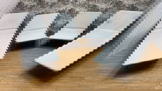 Modern Italian 2 Sand and 2 Surf Sun Loungers by Francesco Rota - Set of 4: Materials: cataphoresis steel, polyester varnish, rope fabric, metal, stainless steel, steel Vintage Modern Italian 2 Sand and 2 Surf Sun Loungers by Francesco Rota for Paola Lenti - Set of 4 Circa 20