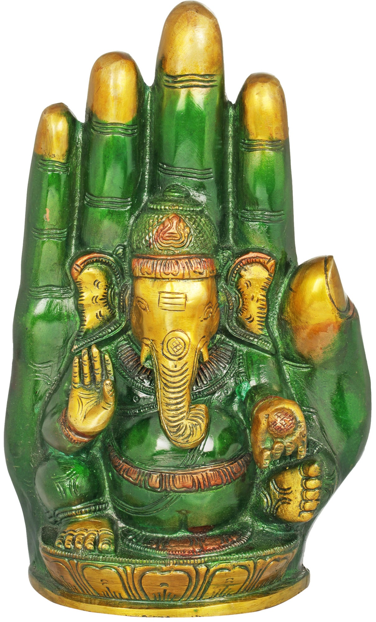9" Lord Ganesha in Blessing Hand In Brass (1 of 3)