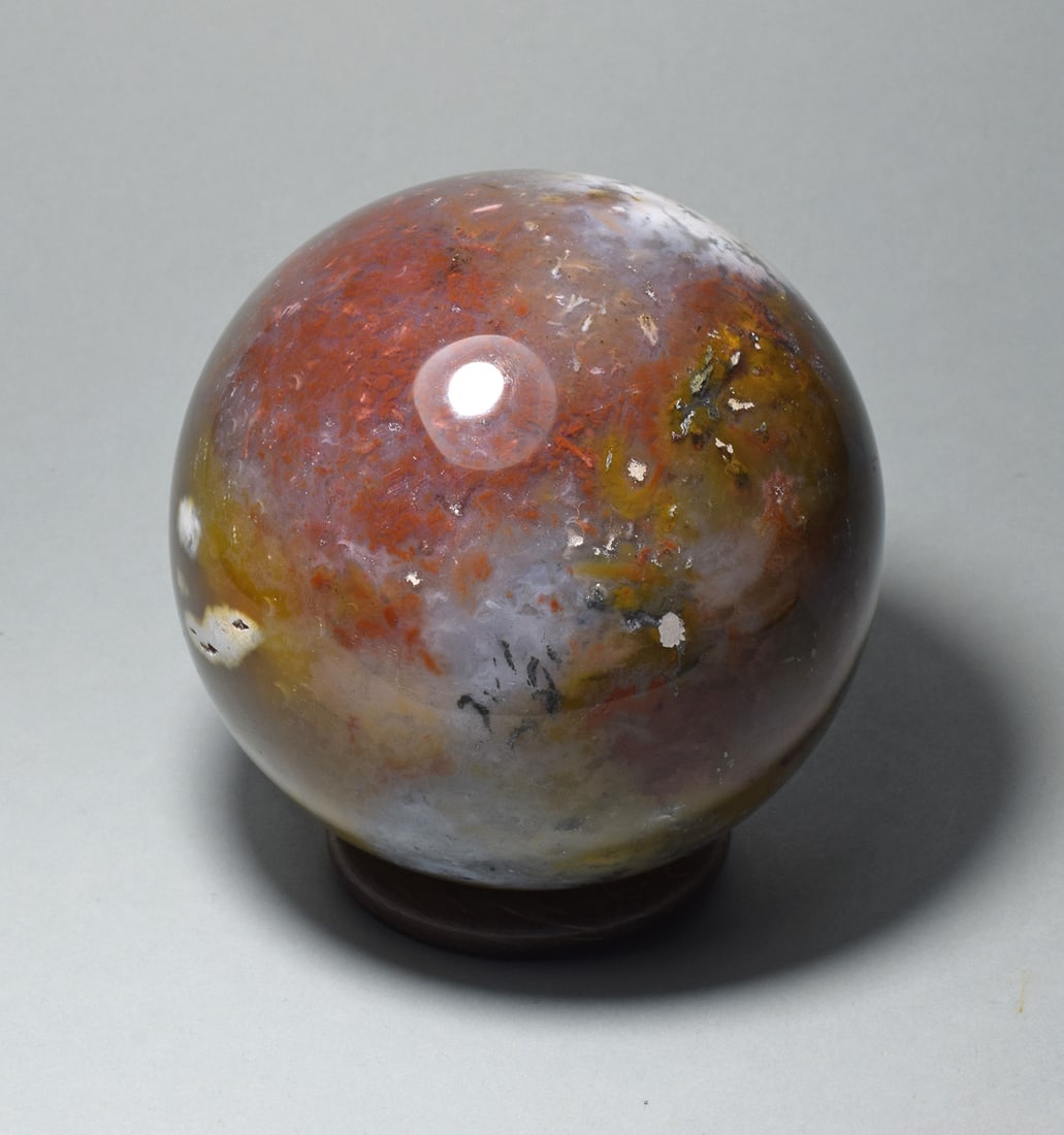 9.4 cm Polished Ocean Jasper sphere with outstanding colors (1 of 6)