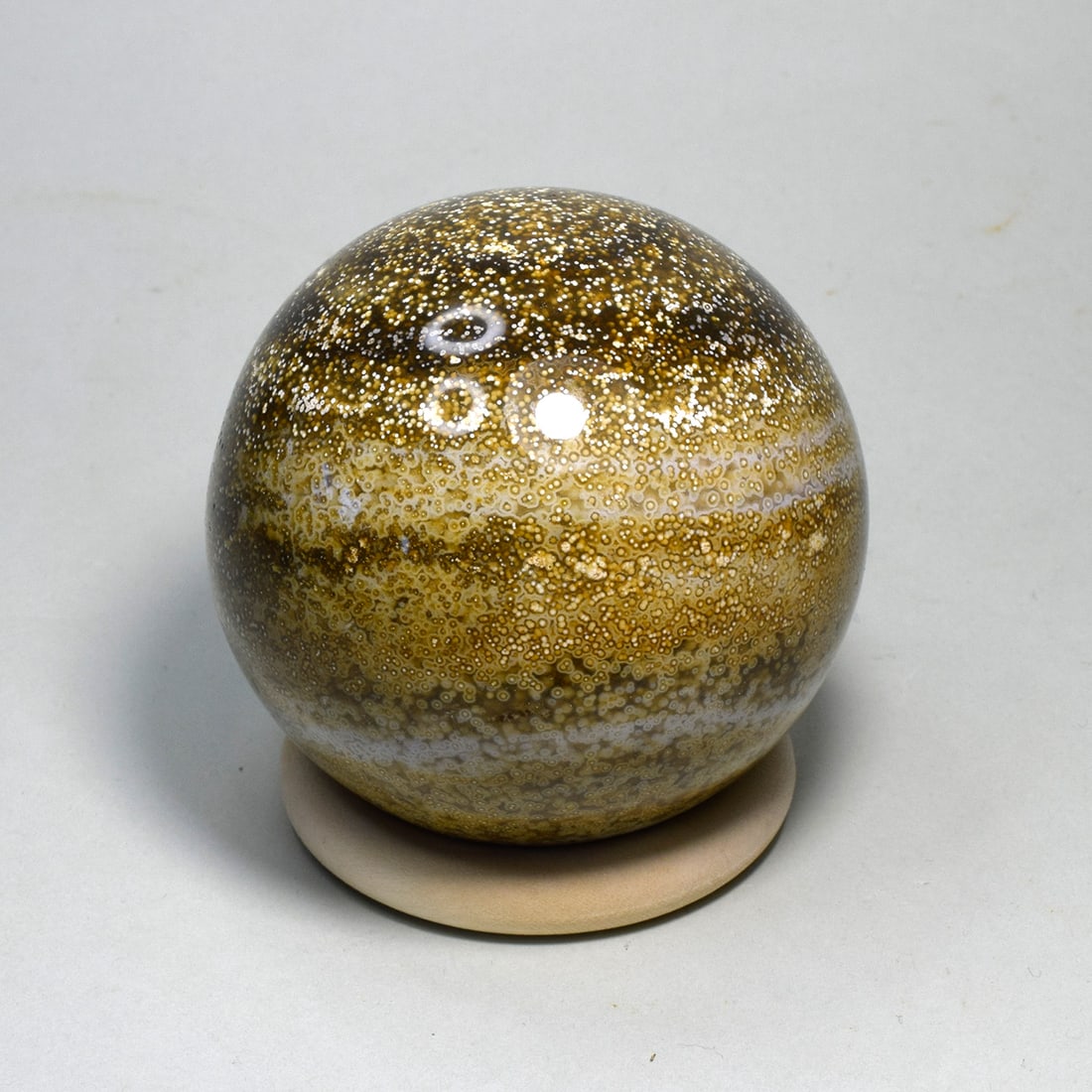 Fine 6.9 cm Polished Ocean Jasper sphere (1 of 4)