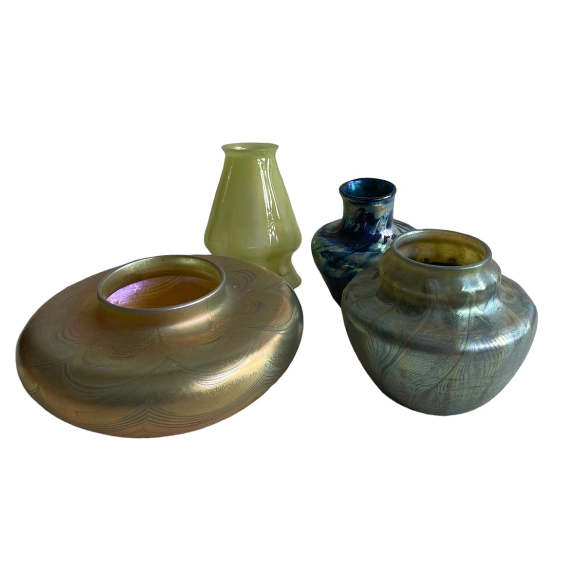 Lot of Tiffany Favrile Glass AS IS* Tiffany Studios vase bowl shade (1 of 5)