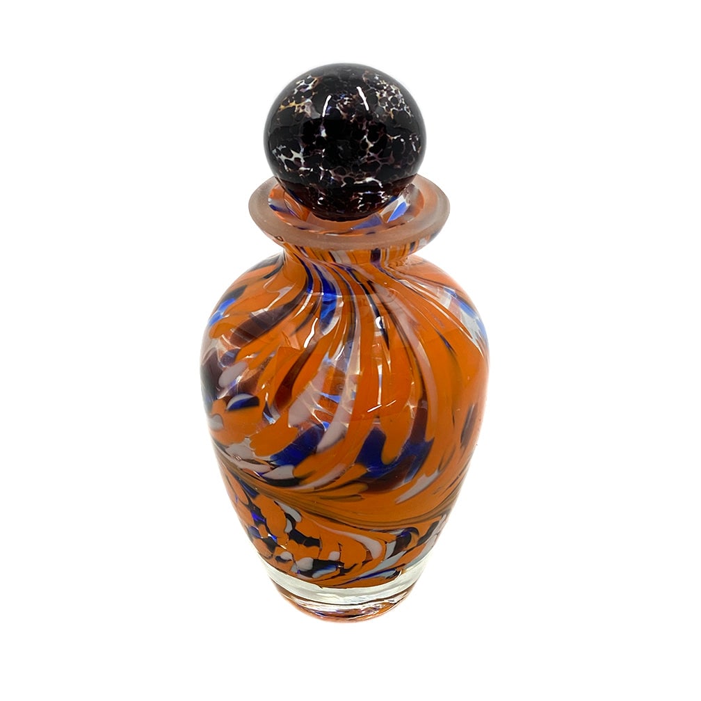 Art Glass Perfume Bottle, Orange (1 of 3)