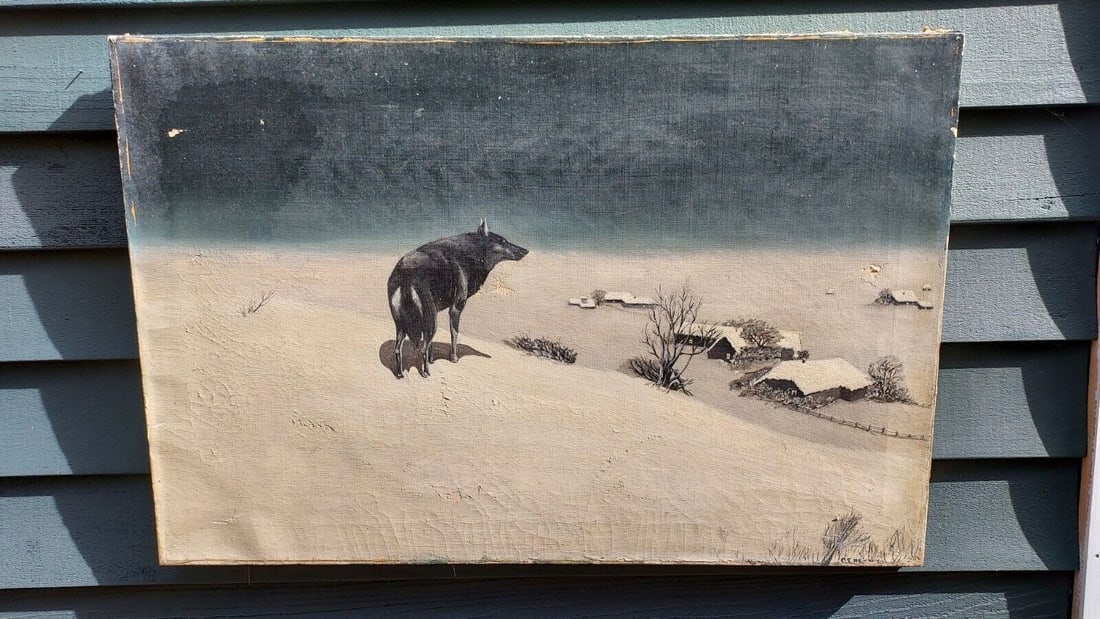 Fantastic Folk tramp Art Frame two Color: Awesome look to the piece. Detail is fantastic. Has areas of paint loss. Measures 20 x 30". Shipping includes insurance. Shipping: Domestic: Flat-rate of $35.00 to anywhere within the contiguous U.S.