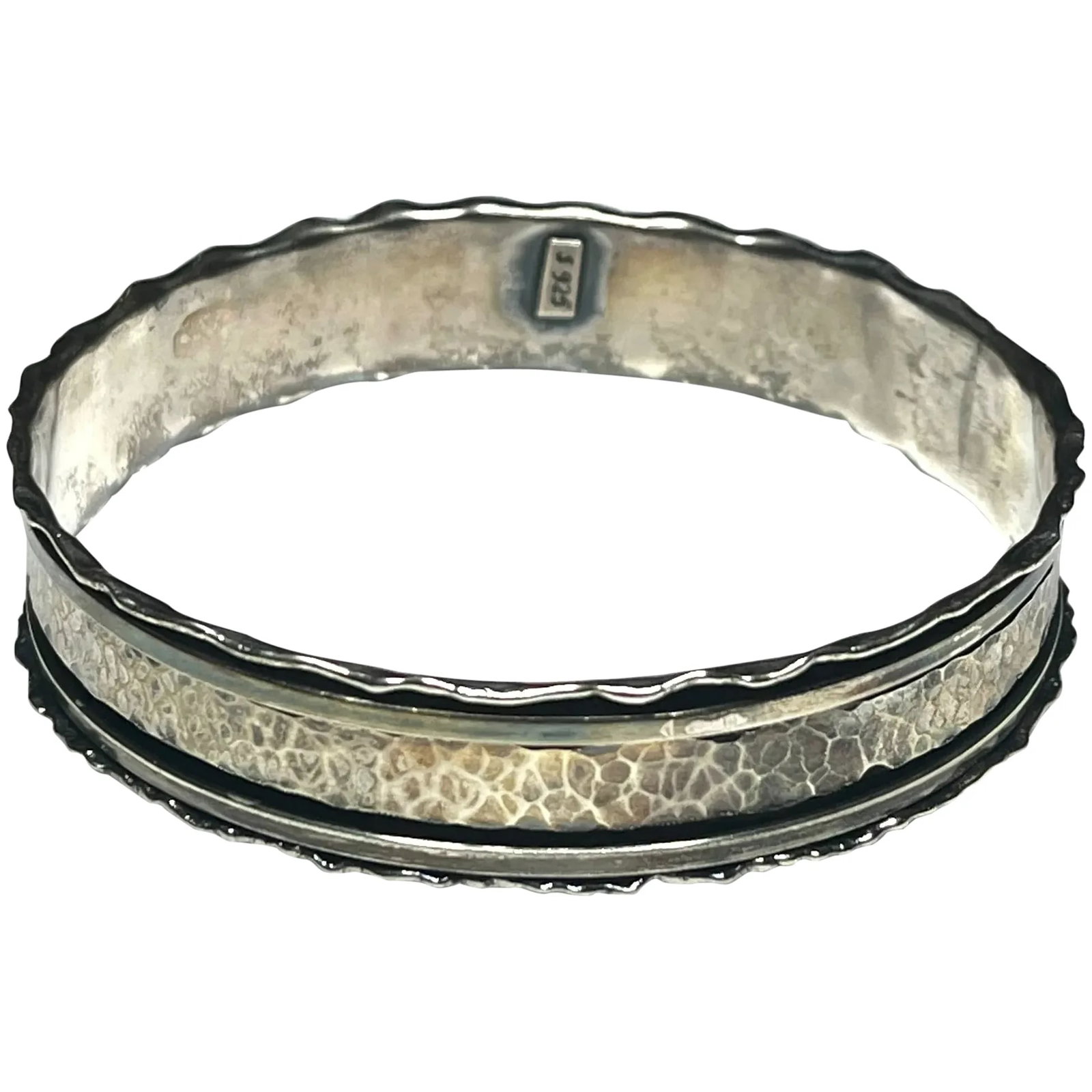 Vintage Handmade Sterling Silver Articulated Spinning Bracelet/Bangle (1 of 6)