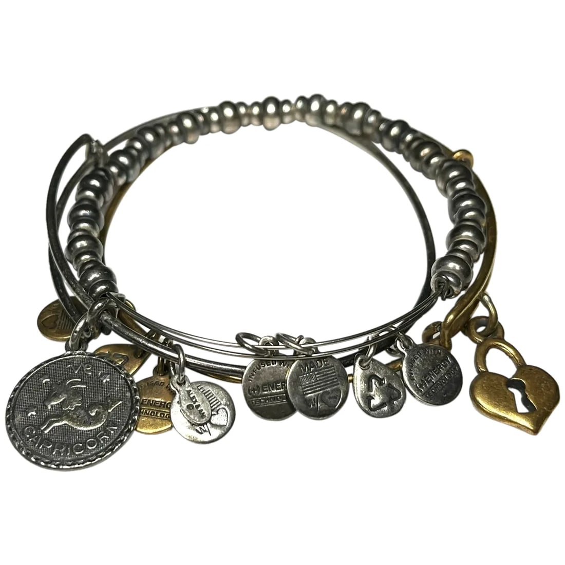 Alex and Ani Charm Bracelets: Title: Alex and Ani Charm Bracelets Description: Alex and Ani Charm Bracelets 2012 and 2013 Good Condition Please refer to the photos and reach out with any questions. Date/Period:2012/2013 Materials: