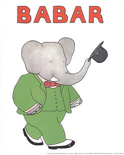 25 Laurent de Brunhoff 1991 Babar au Chapeau Posters: This is a pack of 25 Offset Lithographs by de Brunhoff, titled "Babar au Chapeau". The overall size of each Offset Lithograph measures 12 x 9.5 inches. The Offset Lithographs are Unsigned . The condit