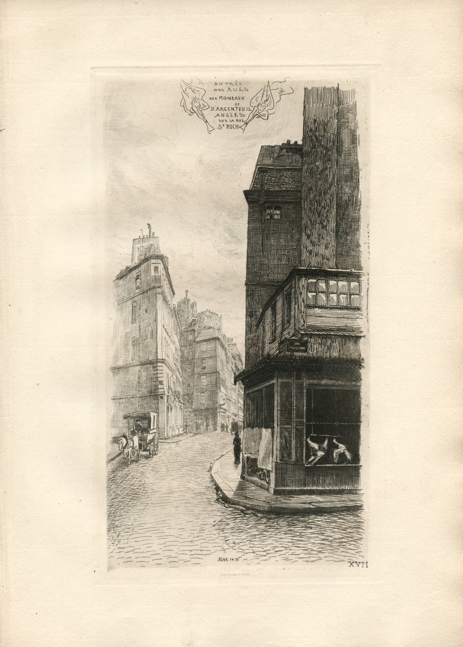 Adolphe Martial-Potemont original etching "Angles sur la Rue St. Roch, Paris" (1 of 1)