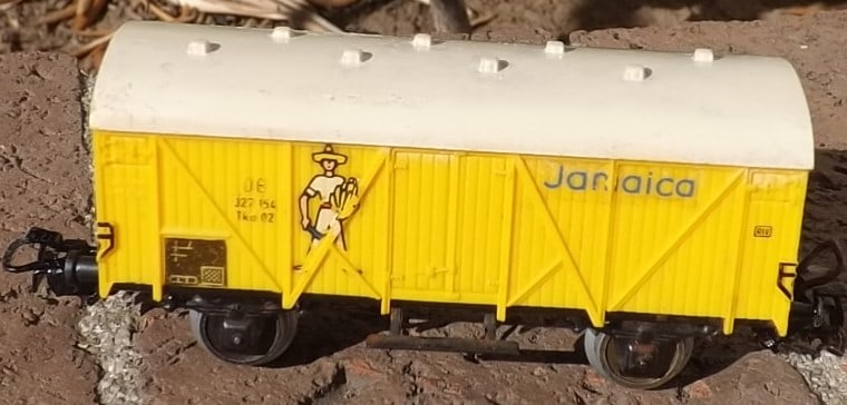 Made in Germany "Marklin" goods car "Jamaica", HO scale , c8.: Made in Germany "Marklin" goods car "Jamaica", HO scale , c8. Reserve: $12.00 Shipping: Domestic: Flat-rate of $15.00 to anywhere within the contiguous U.S. International: Flat-rate of $35.00 Int