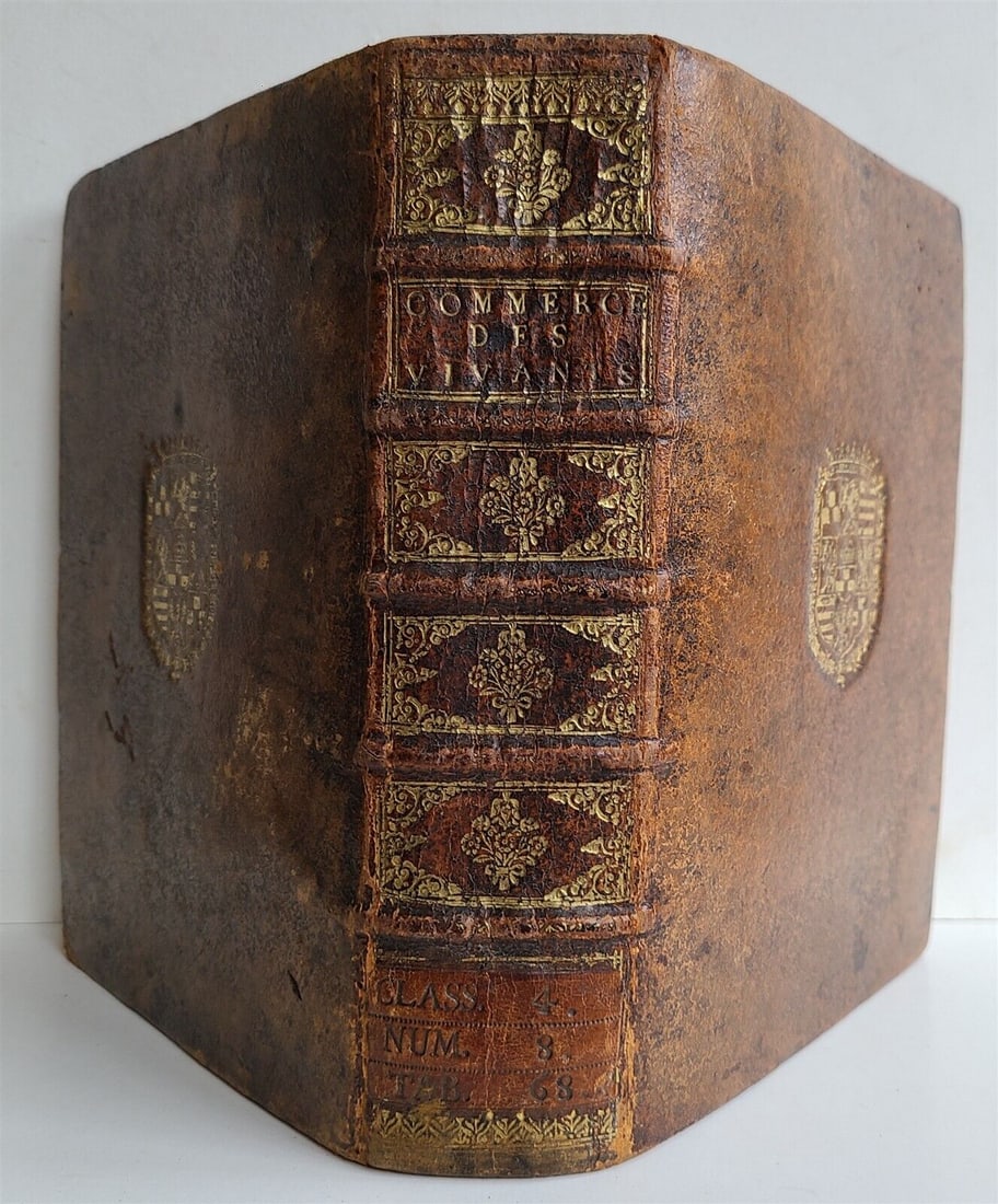 1658 LE COMMERCE DES VIVANTS by B. Breugne antique POLAND COAT OF ARMS BINDING: Breugne,B. Le Commerce des Vivants, fait en faveur des ames du Purgatoire 3 parts in 1 volume, complete Lyon, Barbier and Girin ;1658 Original leather binding with gilt embossed Polish noble coat of a