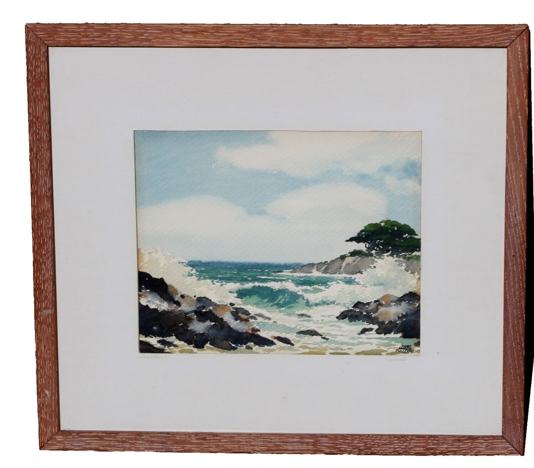 JAMES MARCH PHILLIPS California Seaview Carmel original watercolor (1 of 6)