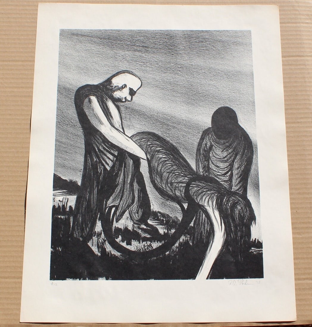 RICHARD FLORSHEIM Hand Signed Litho And Rests Once More in Love Ed of 30 1951 (1 of 4)