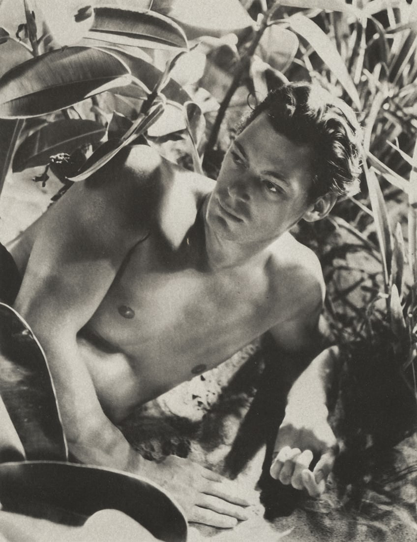 CECIL BEATON - Johnny Weissmuller (Tarzan), 1931: Artist: Cecil Beaton Title: Johnny Weissmuller (Tarzan), Hollywood, 1931 Medium: Photogravure, 1984, Switzerland Dimensions: 5.3x6.85" Description: Heat Wax Mounted on 8.5x11" Conservation Board Artis