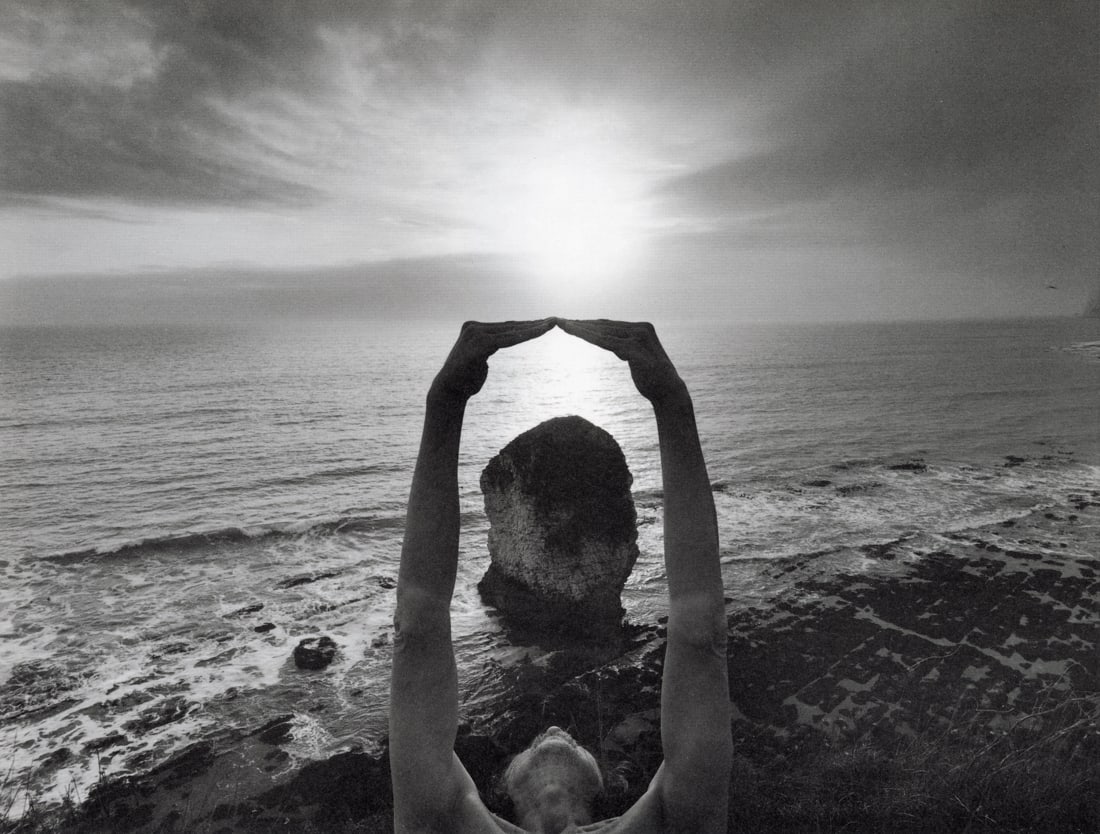 ARNO RAFAEL MINKKINEN - Self-Portrait, Isle of Wight: Artist: Arno Rafael Minkkinen Title: Self-Portrait, Afton Down, Freshwater, Bay Isle of Wight, England, 2002 Medium: Photo Litho, 2005, Italy Dimensions: 10x7.55" Description: Heat Wax Mounted on 11x1