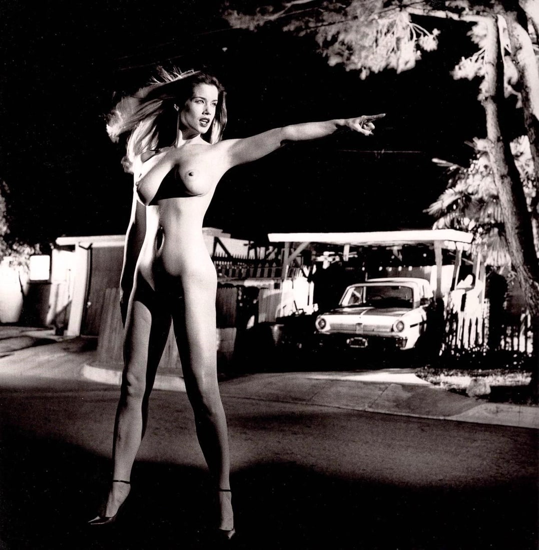 HELMUT NEWTON - American Playmate III, LA 1997: Artist: HELMUT NEWTON Print Title: American Playmate III, LA 1997 Medium: Duotone Photolithograph Printed in Italy, 2010s Image size (inches) approx. 10 x 9.5” Helmut Newton (1920-2004) was a Ge