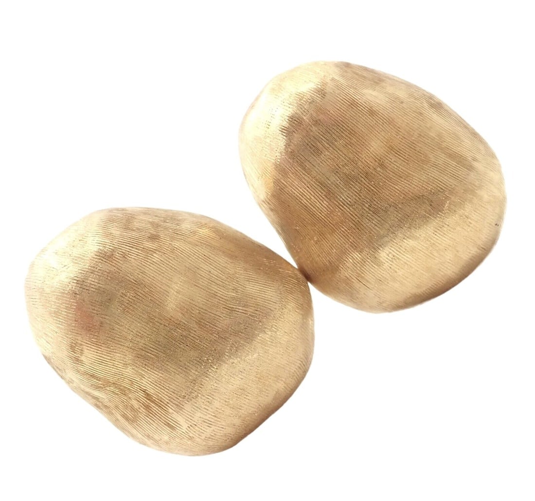 Rare! Vintage Paula Crevoshay 18k Gold Large Nugget Earrings (1 of 8)