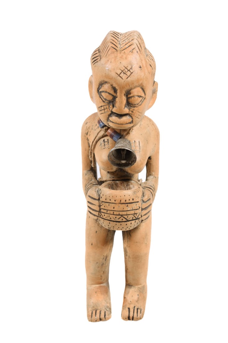 Albino figure, Ibeji - Wood, Bell - Yoruba - Nigeria (1 of 7)