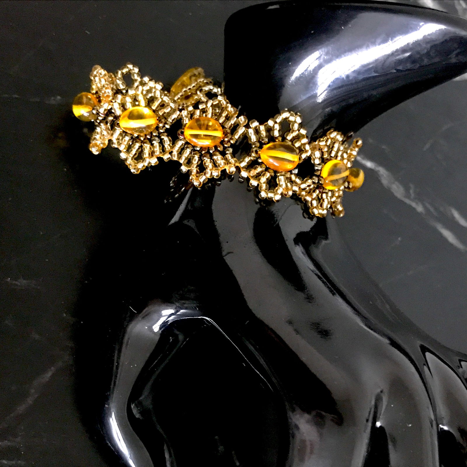 Incredible Amber Bracelet made from Oval shaped Amber beads (1 of 7)