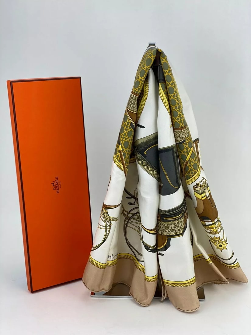 Hermes Scarf Silk Les Voitures A Transformation Carriages W/Box (1 of 11)