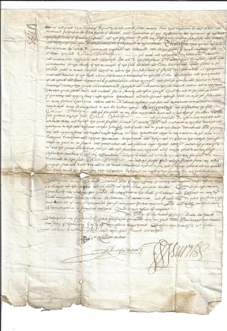1669 Scottish Legal Document Robertson Family (1 of 1)