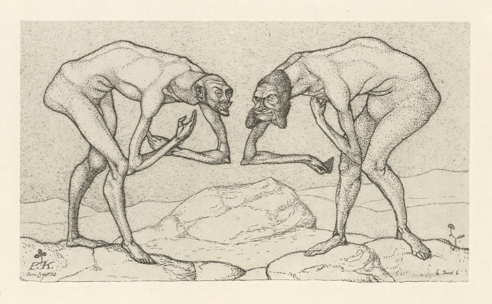 Paul Klee "Two Men Meet, Each Believing the Other to be of Higher Rank" (1 of 1)
